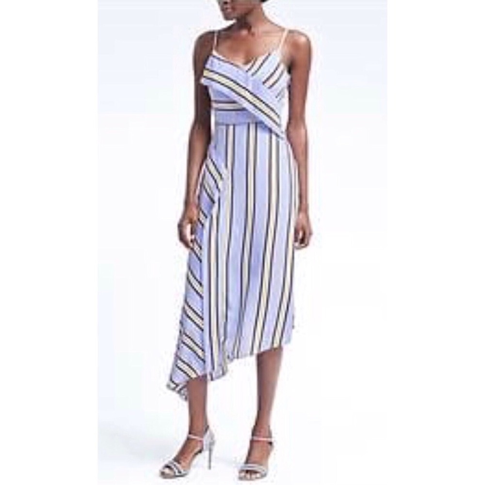 🆕 BR stripes strappy asymmetrical dress